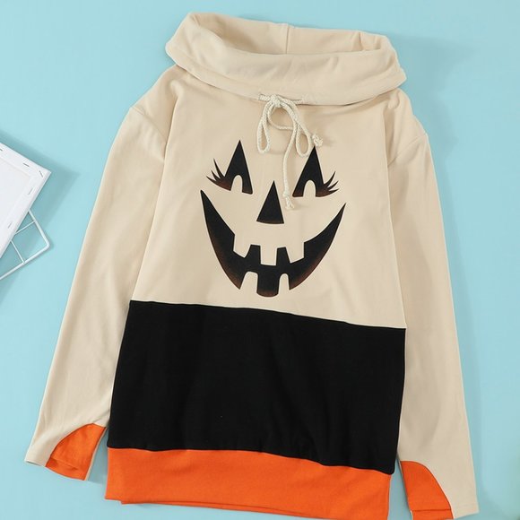 SOLD Halloween Sweatshirt Pumpkin Print - Picture 3 of 12